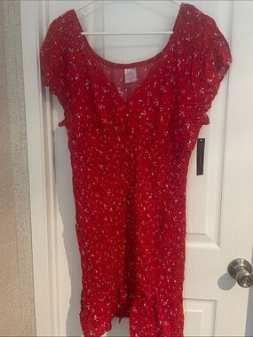 No Boundaries Red Floral Sundress